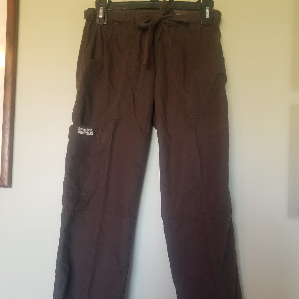 Womens Brown Scrubs Pants by Butter-Soft Scrubs by UA size XS